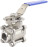 Кран шаровой BV3232P(3pc)-FP-W-ISO-H Ду32 Ру63 полнопроходной двухходовой, нержавеющая сталь SS316, под приварку, уплотнение - PTFE, с ISO фланцем и рукояткой в Алматы