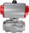 Кран шаровой BV3232P(4pc)-SP-3WL-T-ISO-H Ду32 Ру63 стандартнопроходной L-тип, трехходовой, нержавеющая сталь SS316, внутренняя резьба, уплотнение - PTFE, с пневмоприводом PA-DA-52 двойного действия в Алматы