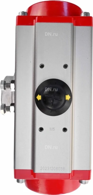Кран шаровой BV3232P(4pc)-SP-3WL-T-ISO-H Ду32 Ру63 стандартнопроходной L-тип, трехходовой, нержавеющая сталь SS316, внутренняя резьба, уплотнение - PTFE, с пневмоприводом PA-DA-52 двойного действия в Алматы