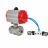Кран шаровой BV3232P(4pc)-SP-3WL-T-ISO-H WDVF Ду65 Ру40 стандартнопроходной, 3-ходовой L-тип, внутренняя резьба, корпус - нержавеющая сталь AISI 316, уплотнение - PTFE, с пневмоприводом PA-DA-105 и пневмораспределителем 4V320-10 AC220V в Алматы
