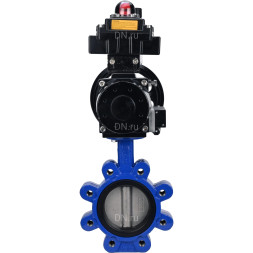 Затвор дисковый поворотный WBV1631N-2W-Fb-H Ду125 Ру16 LUG корпус - чугун QT450, диск - нержавеющая сталь 304, уплотнение - NBR, с пневмоприводом PA-DA-105-1, пневмораспределителем 4M310-08 AC220V, БКВ APL-410N EX и БПВ AFC2000