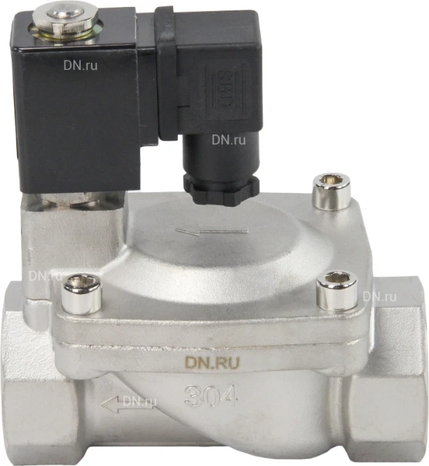 Клапан электромагнитный VS431-NT-NC-24VDC 1 1/4″ Ду32 Ру16, соленоидный двухходовой, корпус - нержавеющая сталь 304, уплотнение - NBR, резьбовой, нормально-закрытый, пилотный, катушка - 24В в Алматы