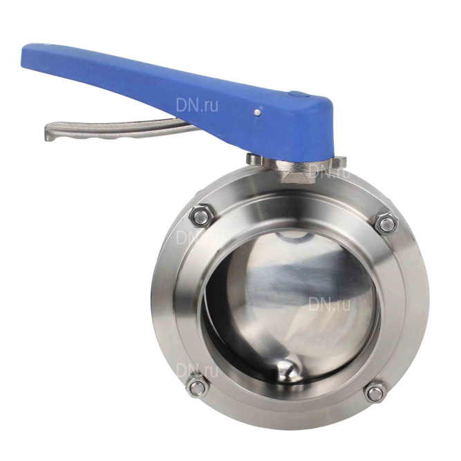 Затвор дисковый поворотный WBV3131E-2W-W-H Ду65 Ру10 под приварку, пищевая нержавеющая сталь 304, уплотнение – EPDM, с рукояткой в Алматы