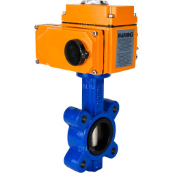 Затвор дисковый поворотный WBV1616E-2W-Fb-H Ду80 Ру16 LUG корпус - чугун QT450, диск - чугун QT450, уплотнение - EPDM, межфланцевый, с электроприводом QT-N-005EM-O1-380VAC-У1 380В