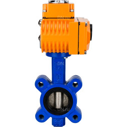 Затвор дисковый поворотный WBV1616E-2W-Fb-H Ду80 Ру16 LUG корпус - чугун QT450, диск - чугун QT450, уплотнение - EPDM, межфланцевый, с электроприводом QT-N-005EM-O1-380VAC-У1 380В