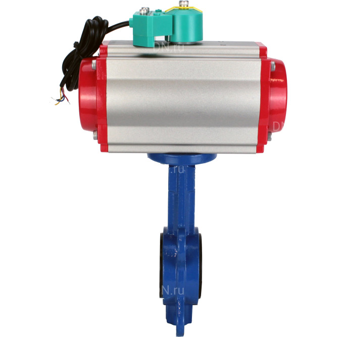 Затвор дисковый поворотный WBV1132N-2W-Fb-H Ду50 Ру16 корпус - чугун GG25, диск - нержавеющая сталь 316L, уплотнение - NBR, с пневмоприводом PA-DA-065 и магнитным переключателем ALS200D в Алматы