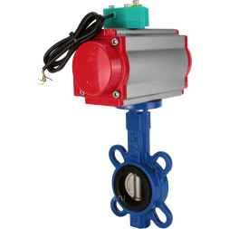 Затвор дисковый поворотный WBV1132N-2W-Fb-H Ду50 Ру16 корпус - чугун GG25, диск - нержавеющая сталь 316L, уплотнение - NBR, с пневмоприводом PA-DA-065 и магнитным переключателем ALS200D