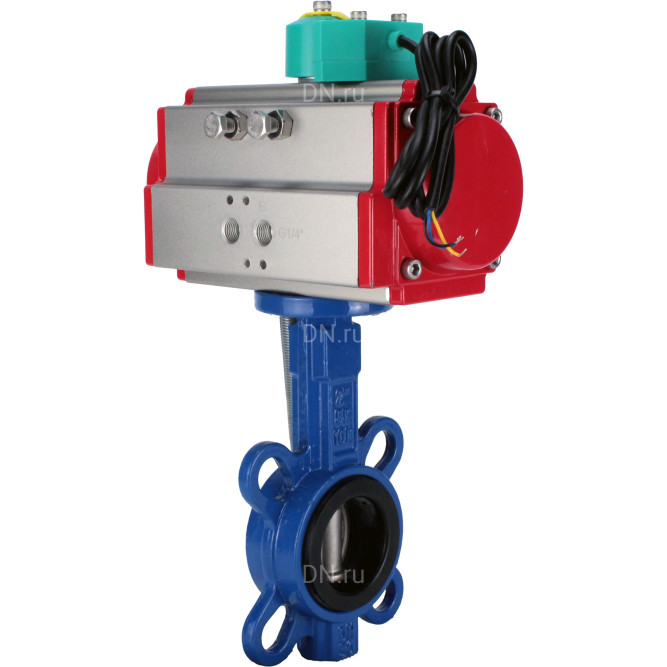 Затвор дисковый поворотный WBV1132N-2W-Fb-H Ду50 Ру16 корпус - чугун GG25, диск - нержавеющая сталь 316L, уплотнение - NBR, с пневмоприводом PA-DA-065 и магнитным переключателем ALS200D в Алматы