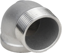 Отвод (уголок) ВР-НР-304 1/2″ Ду15 Ру16 угол 90°, корпус - нержавеющая сталь 304, присоединение - внутренняя / наружная резьба