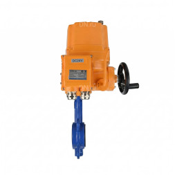 Затвор дисковый поворотный WBV1132N-2W-Fb-H Ду150 Ру16, корпус - чугун GG25, диск - нержавеющая сталь 316L, уплотнение - NBR, с электроприводом QT-EX-015EM-O2-220VAC-У1