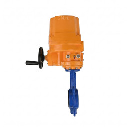 Затвор дисковый поворотный WBV1132N-2W-Fb-H Ду150 Ру16, корпус - чугун GG25, диск - нержавеющая сталь 316L, уплотнение - NBR, с электроприводом QT-EX-015EM-O2-220VAC-У1