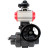 Кран шаровой BV4242E-FP-GRM-ISO Дн25 Ру10 полнопроходной, корпус - НПВХ, шар - НПВХ, уплотнение - EPDM, с пневмоприводом PA-DA-052, пневмораспределителем 4V320-10 AC220V, ручным дублером MON1-250-T26-ISO и БКВ APL-210N в Алматы