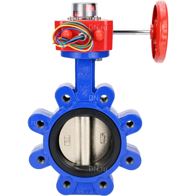 Затвор дисковый поворотный WBV1616E-2W-Fb-H Ду150 Ру16 LUG межфланцевый, корпус - чугун QT450, диск - чугун QT450, уплотнение - EPDM, с редуктором HGBF RQN2-320Z в Алматы