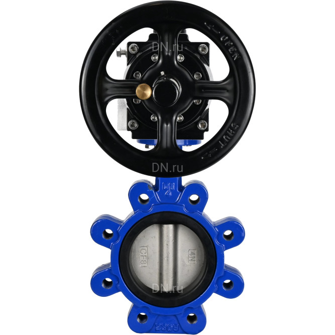 Затвор дисковый поворотный WBV1631E-2W-Fb-H Ду125 Ру16 LUG корпус - чугун QT450, диск - нержавеющая сталь 304, уплотнение - EPDM, с пневмоприводом PA-DA-105-1 в Алматы