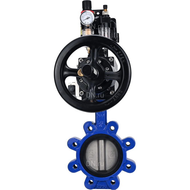 Затвор дисковый поворотный WBV1631E-2W-Fb-H Ду125 Ру16 LUG корпус - чугун QT450, диск - нержавеющая сталь 304, уплотнение - EPDM, с пневмоприводом PA-DA-105-1, пневмораспределителем 4M310-08 AC220V, БКВ APL-510N EX и БПВ AFC2000 в Алматы