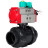 Кран шаровой BV4242E-FP-GRM-ISO Дн20 Ру10 полнопроходной, корпус - НПВХ, шар - НПВХ, уплотнение - EPDM, с пневмоприводом PA-SA-052 и магнитным переключателем ALS200D в Алматы
