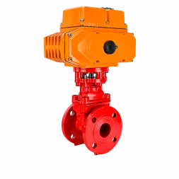Задвижка клиновая 30ч939р GVWN1414E-2W-F Ду50 Ру10/16, фланцевая, корпус - чугун GGG50, уплотнение - EPDM, c ISO-фланцем и невыдвижным штоком, цвет - красный, с электроприводом многооборотным MT-N-005EM-O1-380VAC-У1 380В