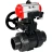 Кран шаровой BV4242E-FP-GRM-ISO Дн32 Ру10 полнопроходной, корпус - НПВХ, шар - НПВХ, уплотнение - EPDM, с пневмоприводом PA-DA-052, пневмораспределителем 4M310-08 AC220V и ручным дублером MON1-250-T26-ISO в Алматы