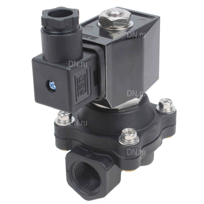 Клапан электромагнитный VS541-ET-NC-220VAC 1/2″ Ду15 Ру7, соленоидный двухходовой, резьбовой, корпус - полиамид PA66, уплотнение - EPDM, нормально-закрытый, прямого действия, катушка - 220В AC в Алматы