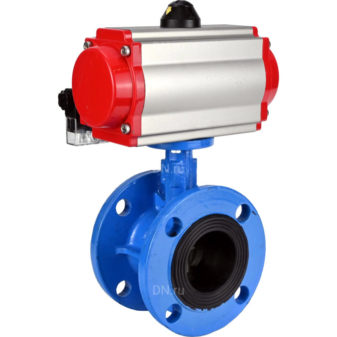 Затвор дисковый поворотный WBV1313E-2W-F-H Ду80 Ру16 фланцевый, корпус - чугун GGG40, диск - чугун GGG40, уплотнение - EPDM, с пневмоприводом PA-DA-105 и пневмораспределителем 4M310-08 DC24V в Алматы