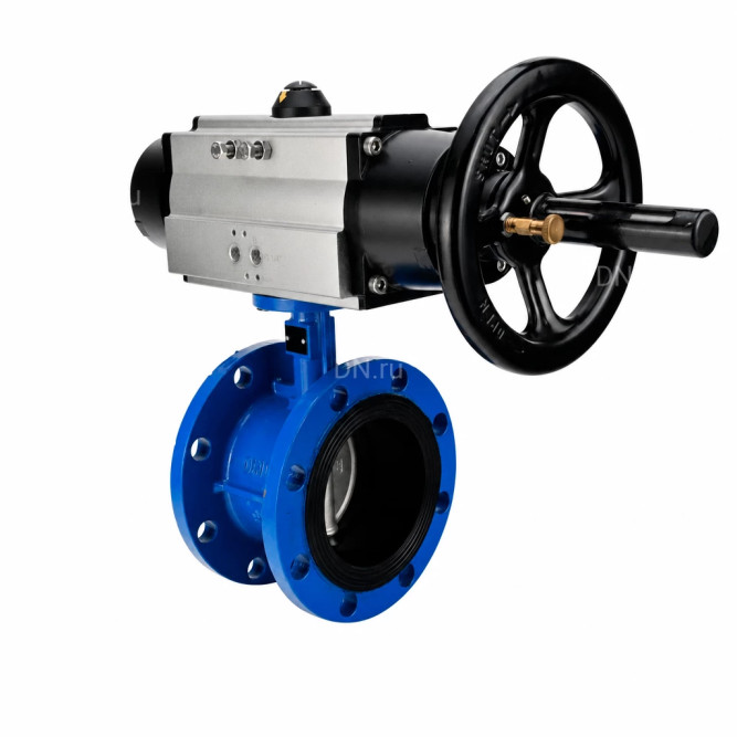 Затвор дисковый поворотный WBV1331E-2W-F-H Ду50 Ру16 фланцевый, корпус - чугун GGG40, диск - нержавеющая сталь 304, уплотнение - EPDM, с пневмоприводом PA-DA-105-1 в Алматы