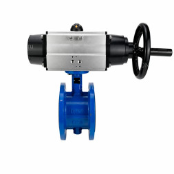 Затвор дисковый поворотный WBV1331E-2W-F-H Ду50 Ру16 фланцевый, корпус - чугун GGG40, диск - нержавеющая сталь 304, уплотнение - EPDM, с пневмоприводом PA-DA-105-1