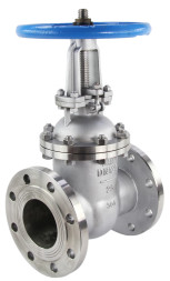 Задвижка клиновая 30нж64нж GVWR3131M-2W-F-S Ду150 Ру25 двусторонняя, фланцевая, клин - двухдисковый, шпиндель - выдвижной, корпус - нержавеющая сталь, уплотнение - металл, со штурвалом