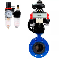 Затвор дисковый поворотный WBV1331E-2W-F-H Ду50 Ру16, корпус - чугун GGG40, диск - нержавеющая сталь 304, EPDM, с пневмоприводом PA-DA-105, пневмораспределителем 4M320-08 AC220V, ручным дублером MON3-700-T38-ISO, БКВ APL-210N и БПВ AFC2000