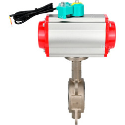 Затвор дисковый поворотный WBV3131P-2W-Fb-H Ду150 Ру16 корпус - нержавеющая сталь 304, диск - нержавеющая сталь 304, уплотнение - PTFE, с пневмоприводом PA-DA-105 и магнитным переключателем ALS200D