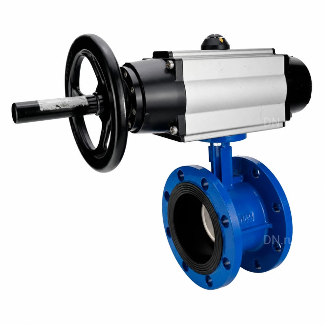 Затвор дисковый поворотный WBV1331E-2W-F-H Ду65 Ру16 фланцевый, корпус - чугун GGG40, диск - нержавеющая сталь 304, уплотнение - EPDM, с пневмоприводом PA-DA-105-1 в Алматы