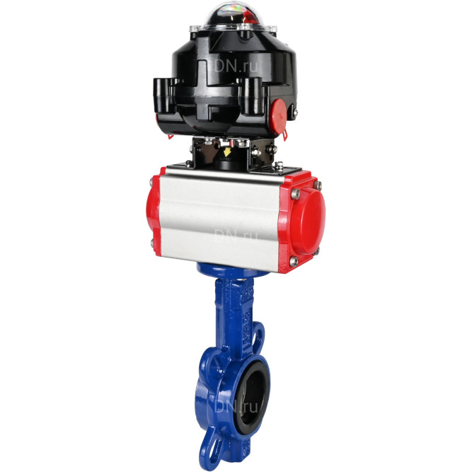Затвор дисковый поворотный WBV1432E-2W-Fb-H Ду300 Ру16, корпус - чугун GGG50, диск - нержавеющая сталь 316L, уплотнение - EPDM, с пневмоприводом PA-DA-140 двойного действия, пневмораспределителем 4M310-08 DC24V, БКВ APL-510N-EX в Алматы