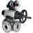 Кран шаровой BV3232P(4pc)-FP-3WL-F Ду100 Ру16 полнопроходной трехходовой, фланцевый, корпус - нержавеющая сталь SS316, с пневмоприводом PA-DA-105-1, пневмораспределителем 4M310-08 DC24V, БКВ APL-510N EX и БПВ AFC2000 в Алматы