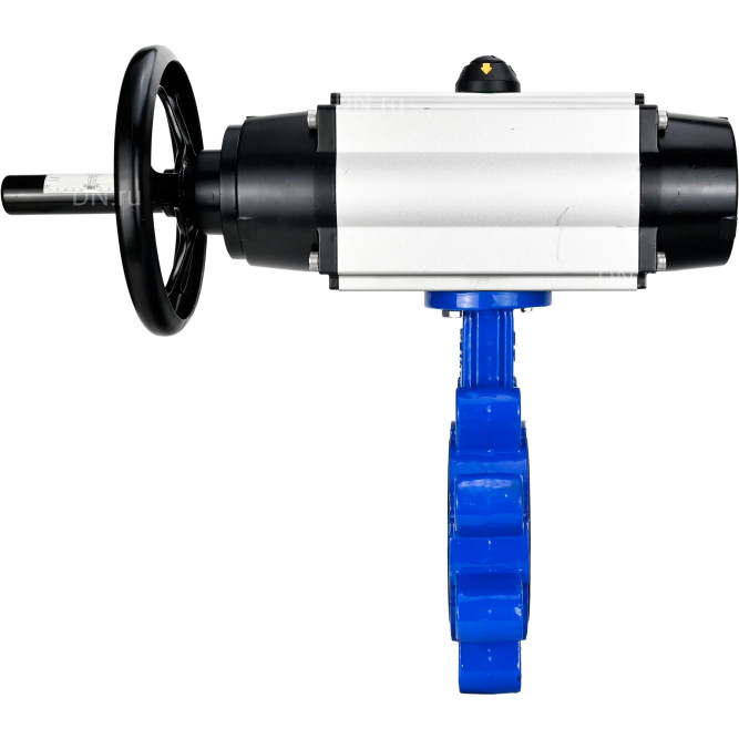 Затвор дисковый поворотный WBV1616E-2W-Fb-H Ду125 Ру16 LUG корпус - чугун QT450, диск - чугун QT450, уплотнение - EPDM, с пневмоприводом PA-DA-105-1 в Алматы