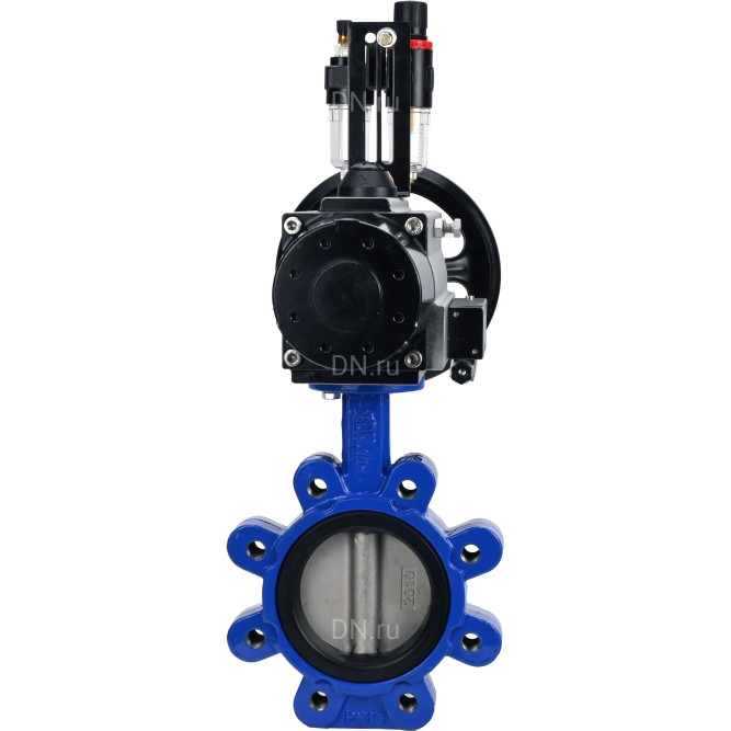 Затвор дисковый поворотный WBV1631E-2W-Fb-H Ду125 Ру16 LUG корпус - чугун QT450, диск - нержавеющая сталь 304, уплотнение - EPDM, с пневмоприводом PA-DA-105-1, пневмораспределителем 4M310-08 DC24V и БПВ AFC2000 в Алматы