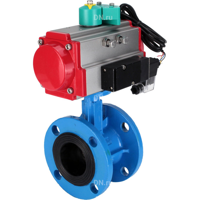 Затвор дисковый поворотный WBV1331E-2W-F-H Ду65 Ру16 корпус - чугун GGG40, диск - нержавеющая сталь 304, уплотнение - EPDM, с пневмоприводом PA-DA-105, пневмораспределителем 4M310-08 AC220V и магнитным переключателем ALS200D в Алматы