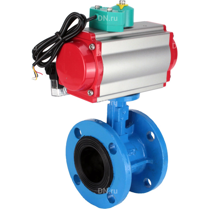 Затвор дисковый поворотный WBV1331E-2W-F-H Ду65 Ру16 корпус - чугун GGG40, диск - нержавеющая сталь 304, уплотнение - EPDM, с пневмоприводом PA-DA-105, пневмораспределителем 4M310-08 AC220V и магнитным переключателем ALS200D в Алматы