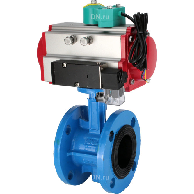 Затвор дисковый поворотный WBV1331E-2W-F-H Ду65 Ру16 корпус - чугун GGG40, диск - нержавеющая сталь 304, уплотнение - EPDM, с пневмоприводом PA-DA-105, пневмораспределителем 4M310-08 AC220V и магнитным переключателем ALS200D в Алматы