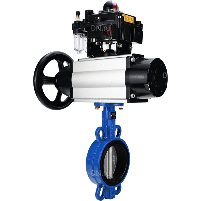 Затвор дисковый поворотный WBV1132N-2W-Fb-H Ду125 Ру16, корпус - чугун GG25, диск - нержавеющая сталь 316L, уплотнение - NBR, с пневмоприводом PA-DA-105-1, пневмораспределителем 4M310-08 AC220V, БКВ APL-410N EX, БПВ AFC2000 в Алматы