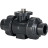 Кран шаровой BV4242E-FP-GRM-ISO Дн32 Ру10 полнопроходной, клеевой с разборным муфтовым соединением, корпус - UPVC (НПВХ), шар - UPVC (НПВХ), уплотнение - EPDM, с ISO-фланцем и голым штоком квадратным в Алматы