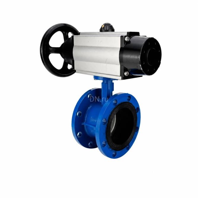 Затвор дисковый поворотный WBV1331E-2W-F-H Ду80 Ру16 фланцевый, корпус - чугун GGG40, диск - нержавеющая сталь 304, уплотнение - EPDM, с пневмоприводом PA-DA-105-1 в Алматы