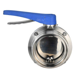 Затвор дисковый поворотный WBV3131E-2W-T-H Ду50 Ру10 резьбовой, пищевая нержавеющая сталь 304, уплотнение – EPDM, с рукояткой