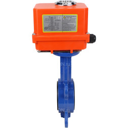 Затвор дисковый поворотный WBV1432E-2W-Fb-H Ду50 Ру16, корпус - чугун GGG50, диск - нержавеющая сталь 316L, уплотнение - EPDM, с электроприводом QT-N-003EM-O1-220VAC-У1 MINI 220В