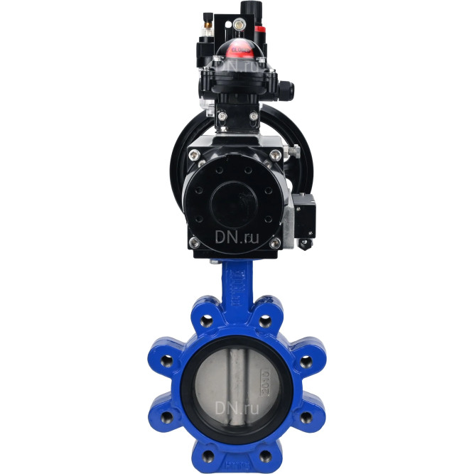 Затвор дисковый поворотный WBV1631E-2W-Fb-H Ду150 Ру16 LUG корпус - чугун QT450, диск - нержавеющая сталь 304, уплотнение - EPDM, с пневмоприводом PA-DA-105-1, пневмораспределителем 4M310-08 AC220V, БКВ APL-210N и БПВ AFC2000 в Алматы