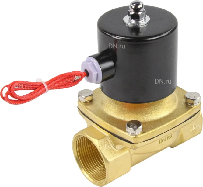 Клапан электромагнитный VS100-VT-NC-220VAC 1 1/2″ Ду40 Ру10, соленоидный двухходовой, корпус - латунь, уплотнение - Viton, резьбовой, нормально-закрытый, прямого действия, катушка - 220В в Алматы