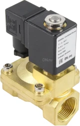 Клапан электромагнитный VS400-VT-NC-24VAC 1 1/4″ Ду32 Ру16 пилотного действия двухходовой, корпус - латунь, присоединение - внутренняя резьба, уплотнение - VITON, нормально-закрытый, катушка - 24В AC