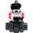 Кран шаровой BV4242E-FP-GRM-ISO Дн25 Ру10 полнопроходной, корпус - НПВХ, шар - НПВХ, уплотнение - EPDM, с пневмоприводом PA-DA-052, пневмораспределителем 4M310-08 AC220V и БКВ APL-410N EX в Алматы