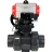 Кран шаровой BV4242E-FP-GRM-ISO Дн80 Ру10 полнопроходной, корпус - НПВХ, шар - НПВХ, уплотнение - EPDM, с пневмоприводом PA-DA-065, пневмораспределителем 4M310-08 AC220V и ручным дублером MON1-250-T26-ISO в Алматы