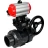 Кран шаровой BV4242E-FP-GRM-ISO Дн80 Ру10 полнопроходной, корпус - НПВХ, шар - НПВХ, уплотнение - EPDM, с пневмоприводом PA-DA-065, пневмораспределителем 4M310-08 AC220V и ручным дублером MON1-250-T26-ISO в Алматы