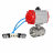 Кран шаровой BV3232P(4pc)-SP-3WL-T-ISO-H WDVF Ду40 Ру63 стандартнопроходной, 3-ходовой L-тип, внутренняя резьба, корпус - нержавеющая сталь AISI 316, уплотнение - PTFE, с пневмоприводом PA-SA-130 и пневмораспределителем 4V320-10 AC220V в Алматы