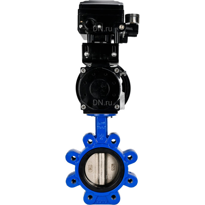Затвор дисковый поворотный WBV1616N-2W-Fb-H Ду125 Ру16 LUG корпус - чугун QT450, диск - чугун QT450, уплотнение - NBR, с пневмоприводом PA-DA-105-1 и позиционером YT-1000RSN без обратной связи в Алматы